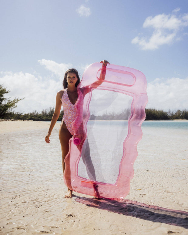 Clear Pink Mesh Lounger