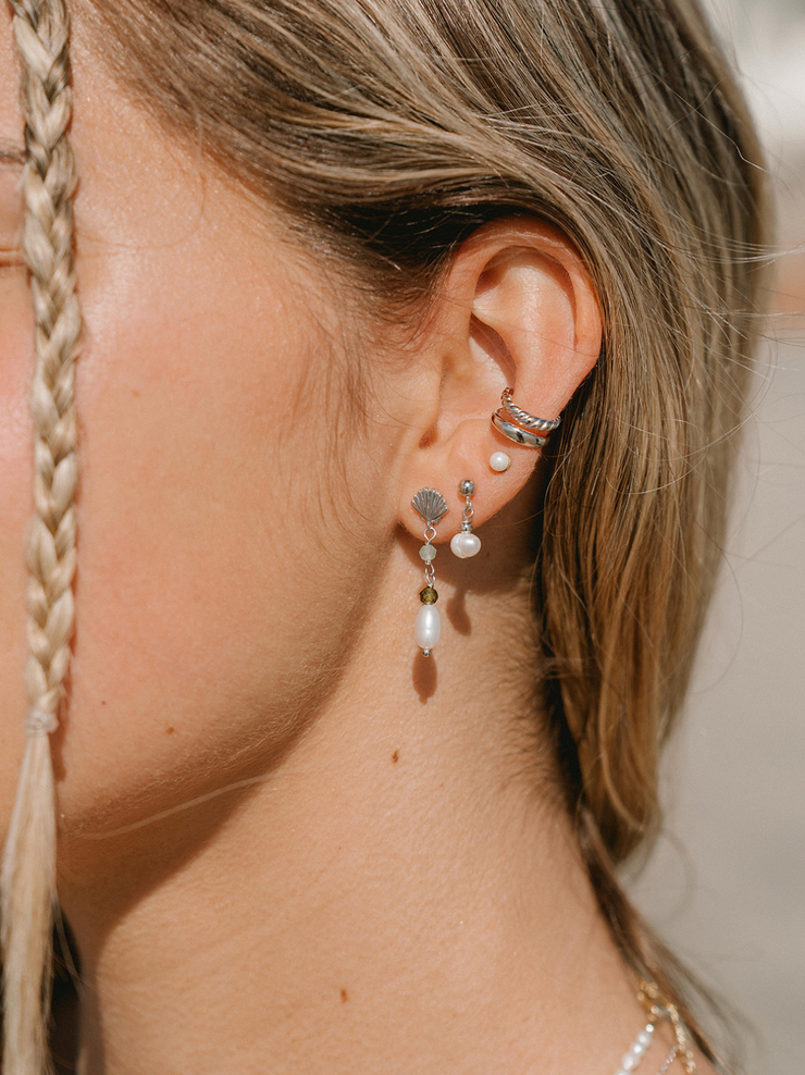 Wind & Sea Earrings: Matcha Green / Gold