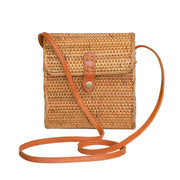 Rattan Bag Purse Wallet Clutch (Envelope Brown) - Ata Straw