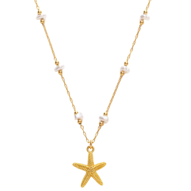 Starfish and Freshwater Pearl Necklace