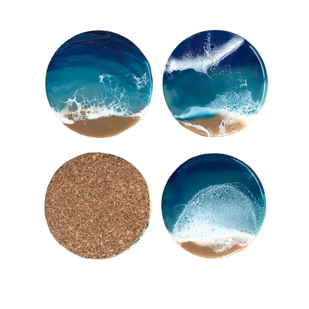 Round Coaster Ocean Wave Drink Coaster Set