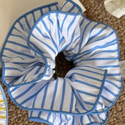 Yellow Stripe Oversized Scrunchie Hair Tie