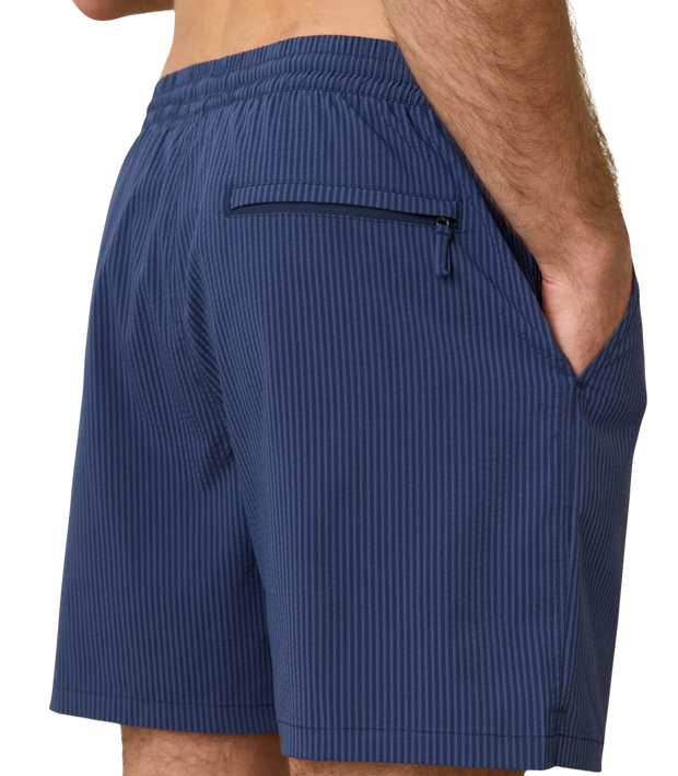 6" Lined Sport & Swim Short - Navy/Blue Stripe