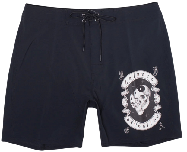 Benj Skull Boardshort - Black