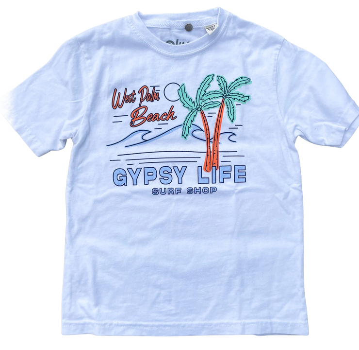 Gypsy Life Out of Pocket Screen- Resort - Toddler Tee - White