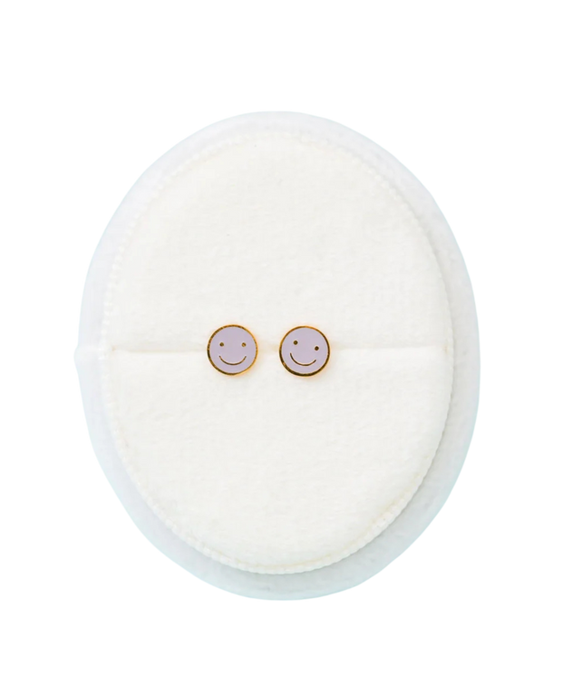 Lavender Smiley Stud Earrings