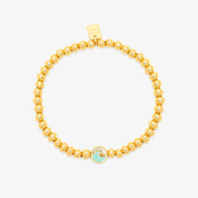 Enamel Wave Gold Bead Stretch Bracelet