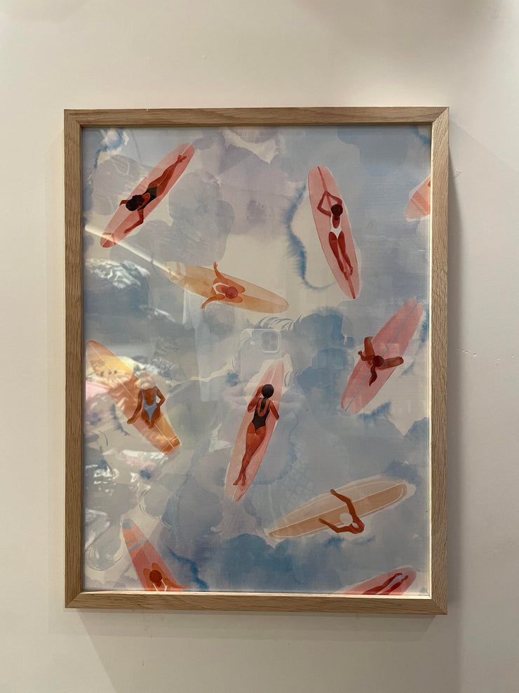Surfers Art Print Framed