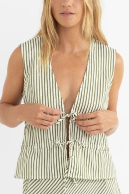 Tie Front Top - Aloe