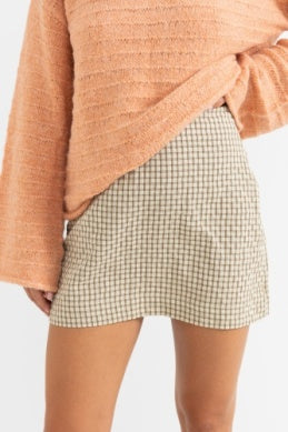 Luca Check Mini Skirt - Natural