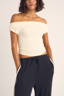 Juno Off Shoulder Top - Cream