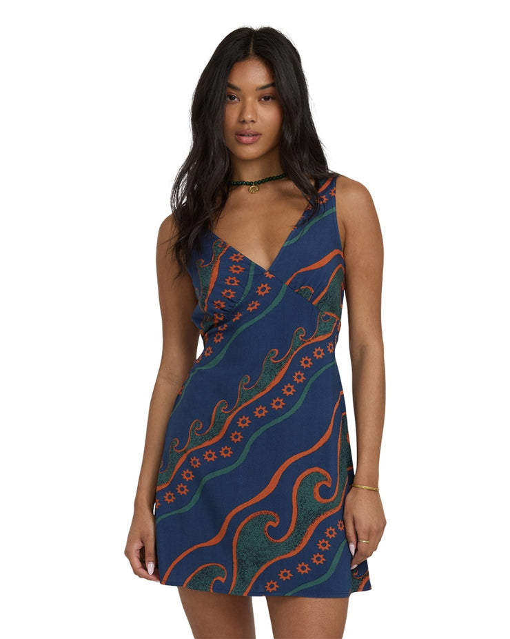 Morning Swell Mini Dress - Blasted Blue