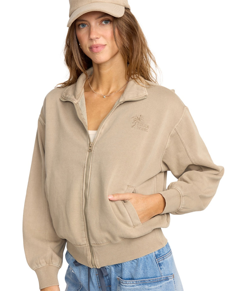 Sun Lit Zip Fleece - Cobblestone