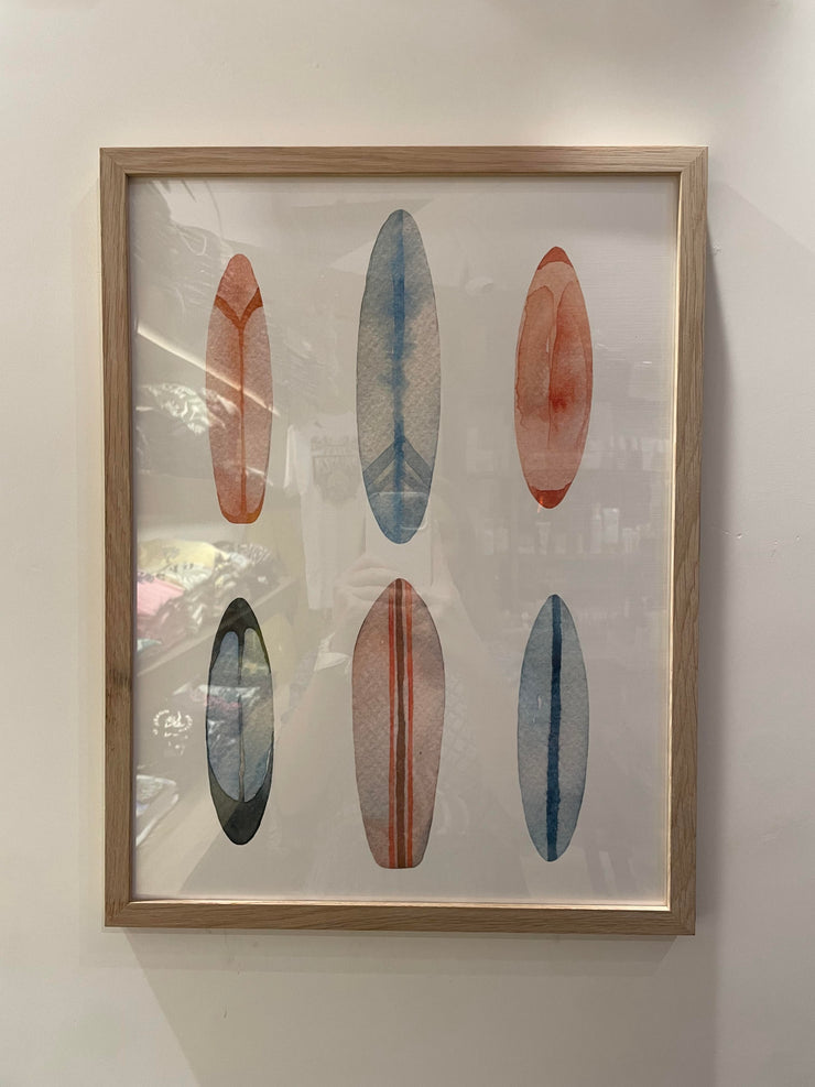 Watercolor Surfboards Framed