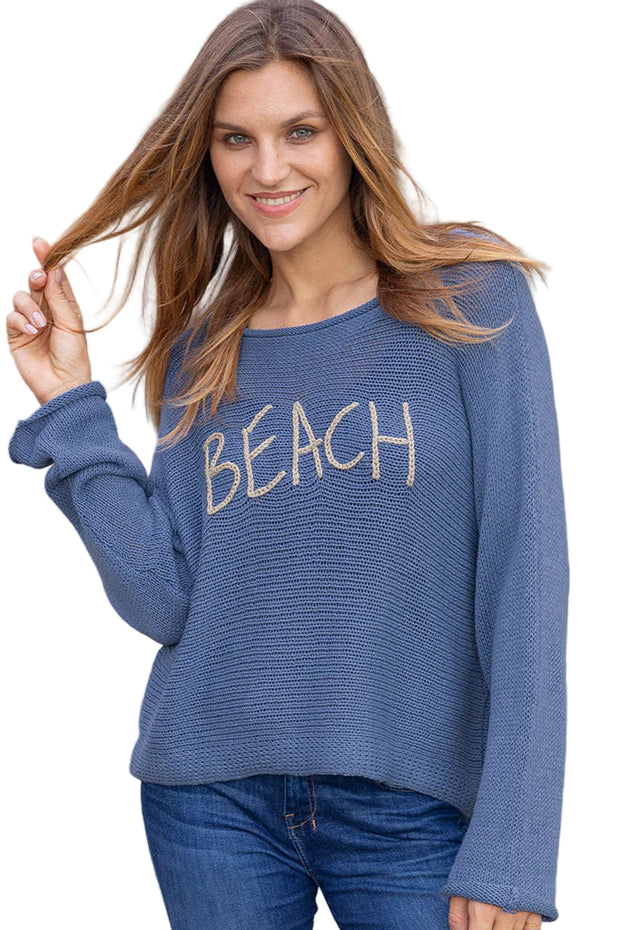 Beach Top Cotton - Denim Heather/Khaki