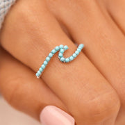 Neon Wave Ring Silver - Blue