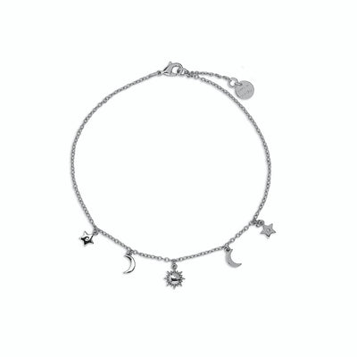 Celestial Chain Anklet - Silver