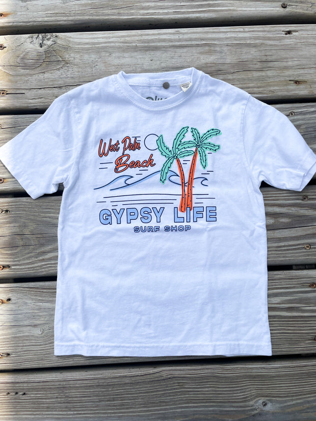 Gypsy Life Out of Pocket Screen- Resort - Toddler Tee - White