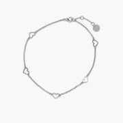 Dainty Hearts Anklet - Silver