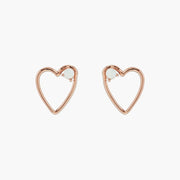 Sweetheart Stone Earrings - Rose Gold