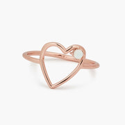 Sweetheart Stone Ring - Rose Gold