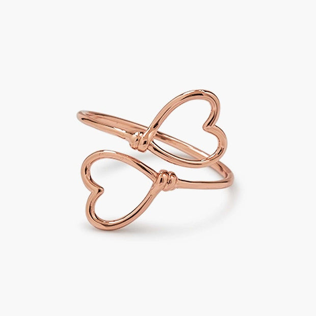 Heart Wire Wrap Ring - Rose Gold