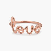 Love Wire Wrap Ring - Rose Gold