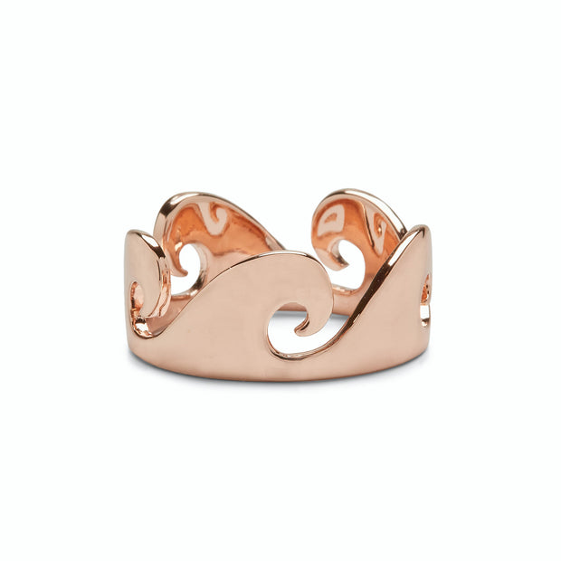 Thick Wave Band Ring - Rose Gold
