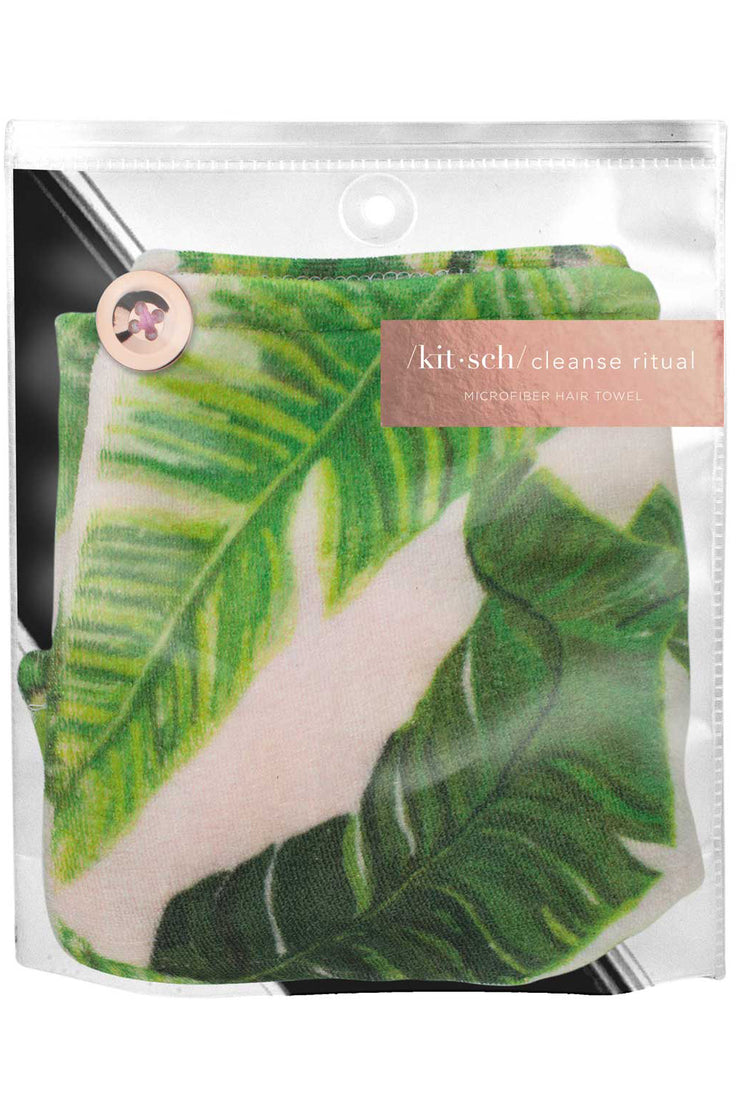 Microfiber Hair Towel - Palm Print