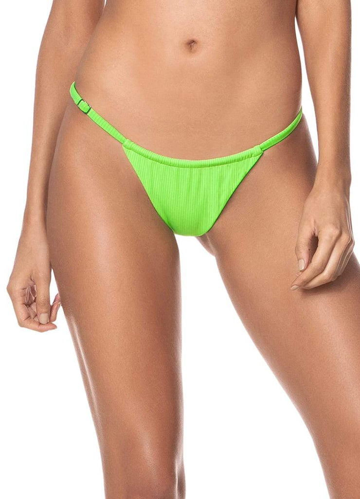 Limeade Green Frisky Single Strap Bikini Bottom - Cheeky Cut