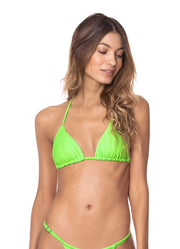Limeade Green Edge Sliding Triangle Bikini Top
