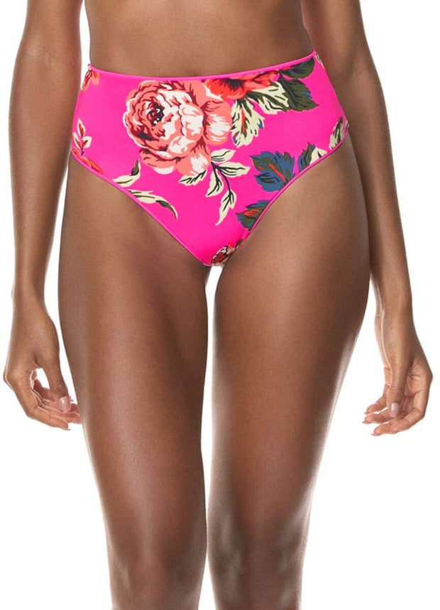 Fuchsia Agate Malia High Rise Bikini Bottom - Cheeky Cut