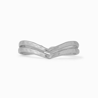 Chevron Toe Ring - Silver