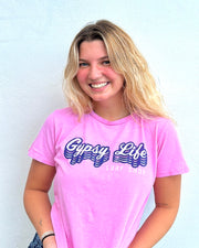 Gypsy Life Dyed Slub Tee - Hot Pink