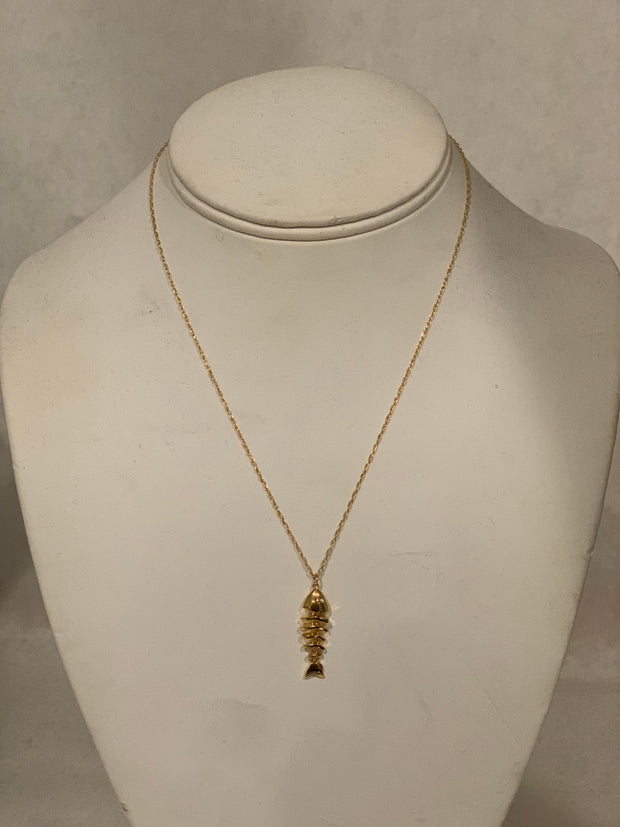 Moving Fish Spine Necklace