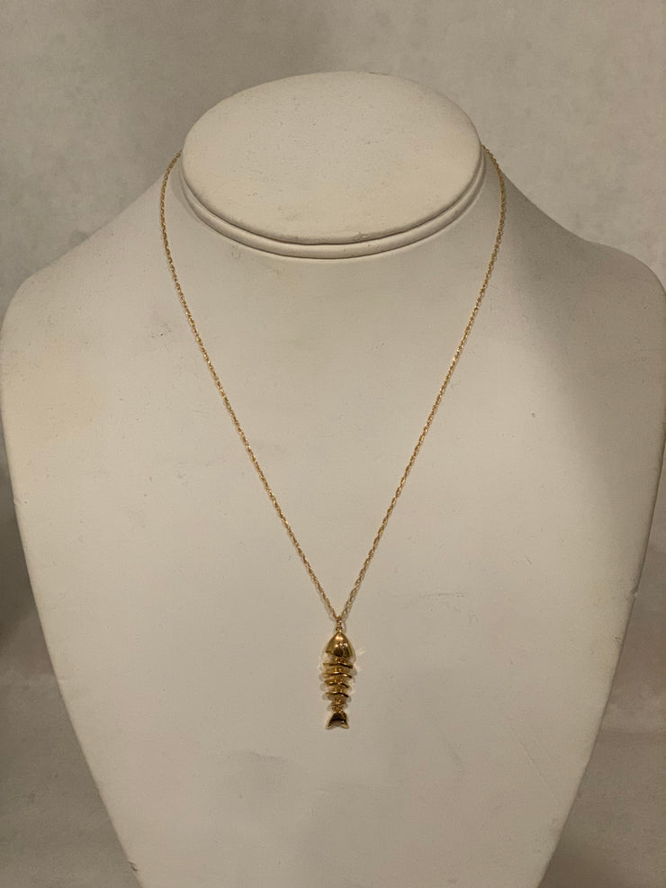 Moving Fish Spine Necklace