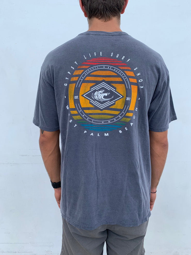 Gypsy Life Surf Shop - Dyed Ringspun Tee - Implement Waves - Black
