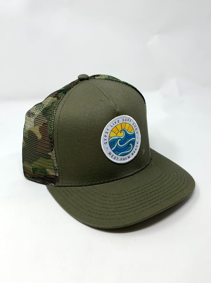 Gypsy Life Surf Shop Hat - OG Logo - Olive / Camo