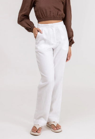 Retreat Linen Pant - White