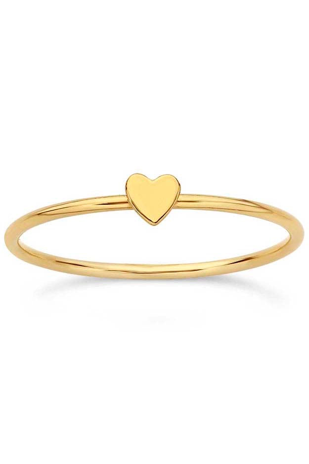 Gypsy Life Heart Stacking Ring - Yellow Gold-Filled - 1mm