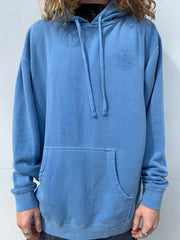GLSS - Gypsy Life Surf Shop - OG Logo - Heavyweight Pigment Light Blue Dyed Hooded Sweatshirt