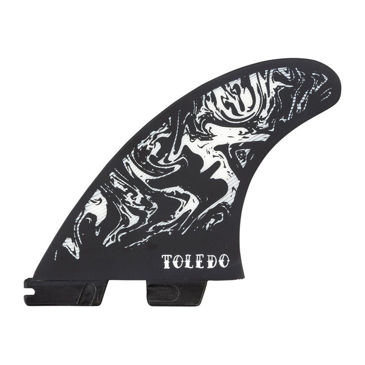 FCS II Filipe Toledo PC Medium Tri Fins - Black/White