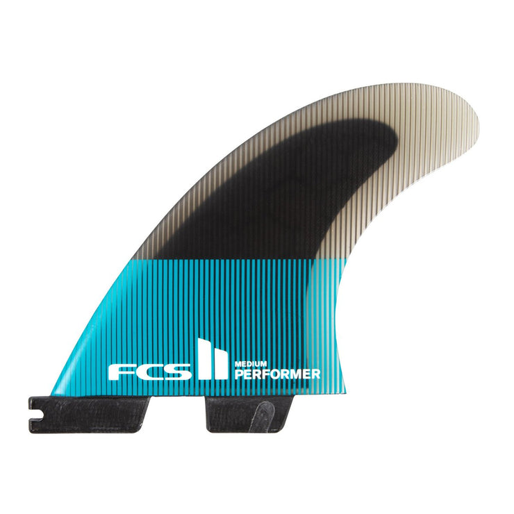 FCS II Performer PC Medium Tri Fins - Teal/Black