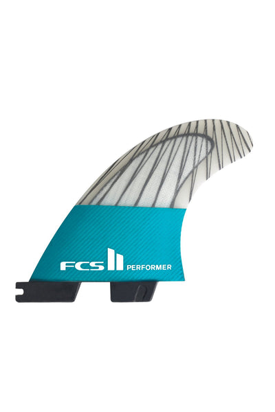 FCS II Performer PC Carbon Medium Tri Fins - Teal