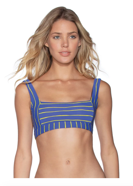Maris Tabby Reversible Bralette Bikini Top - Blue