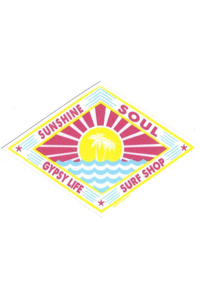 Gypsy Life Surf Shop Sticker - Singed Palms/Waves