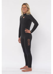 Women's Seven Seas 3/2 Back Zip Full Wetsuit - Solid Black