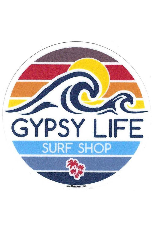 Gypsy Life Surf Shop Sticker - Paradoxical Wave/Palms