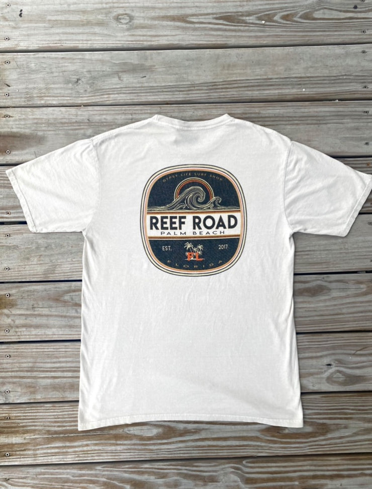 Gypsy Life Surf Shop - Dyed Ringspun Tee - Road Home Wave - Cappuccino
