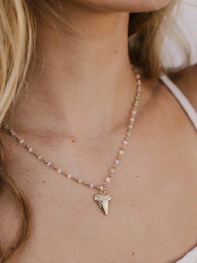 Gypsy Multi-Stone Shark Tooth Necklace - Mini